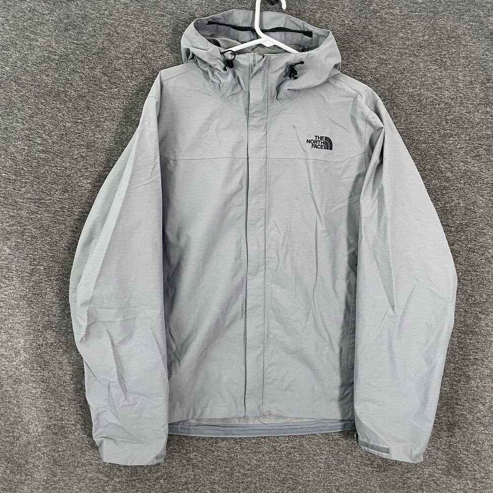 The North Face DryVent Jacket Mens Large Gray Hooded Waterproof Windbreaker